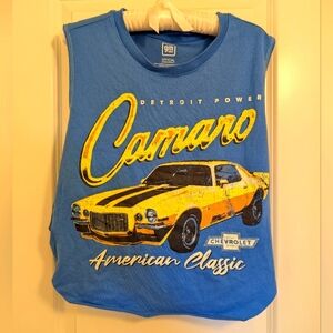 Like New Camaro Graphic Cropped Muscle Tank Top